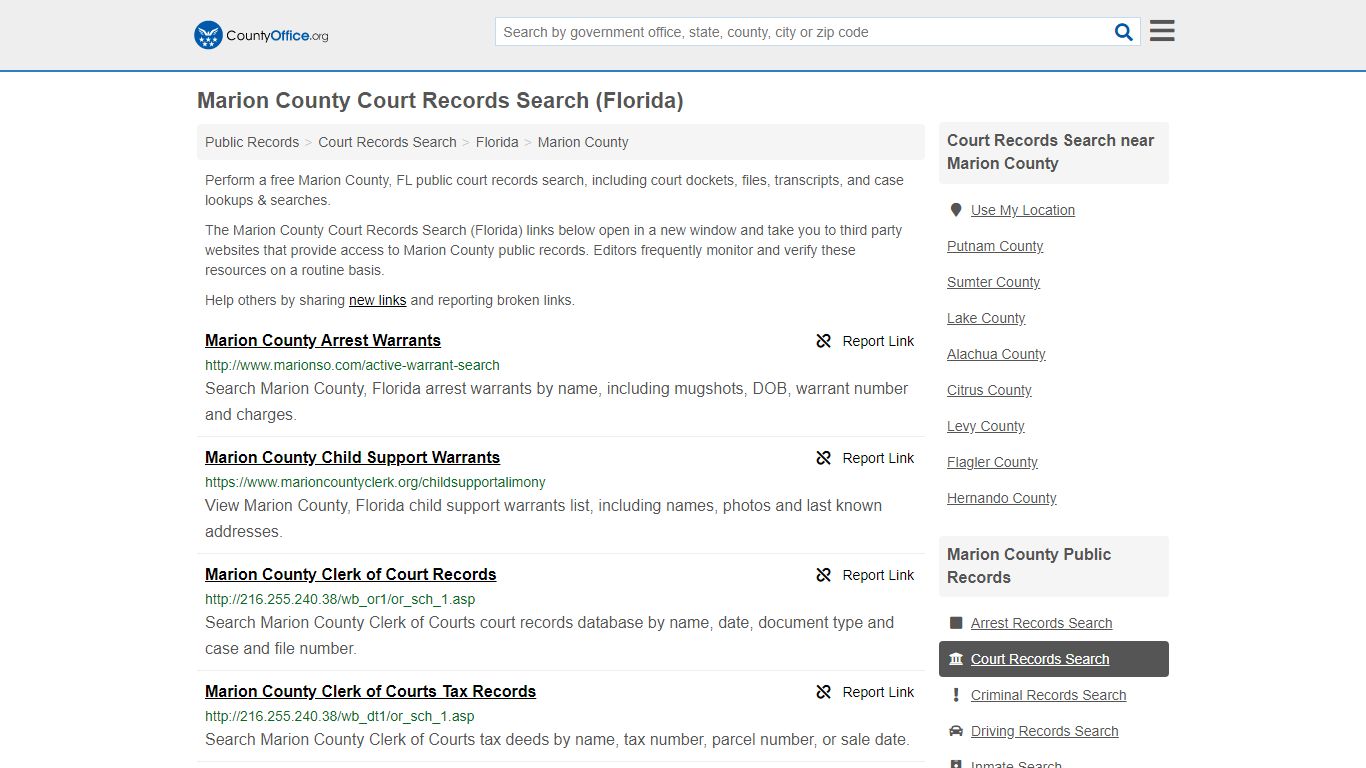 Court Records Search - Marion County, FL (Adoptions ...