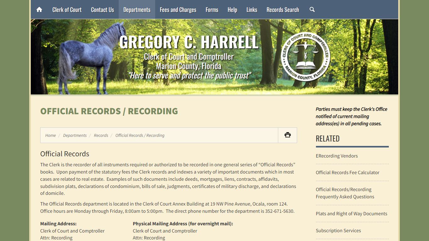 Official Records / Recording - Marion County Clerk